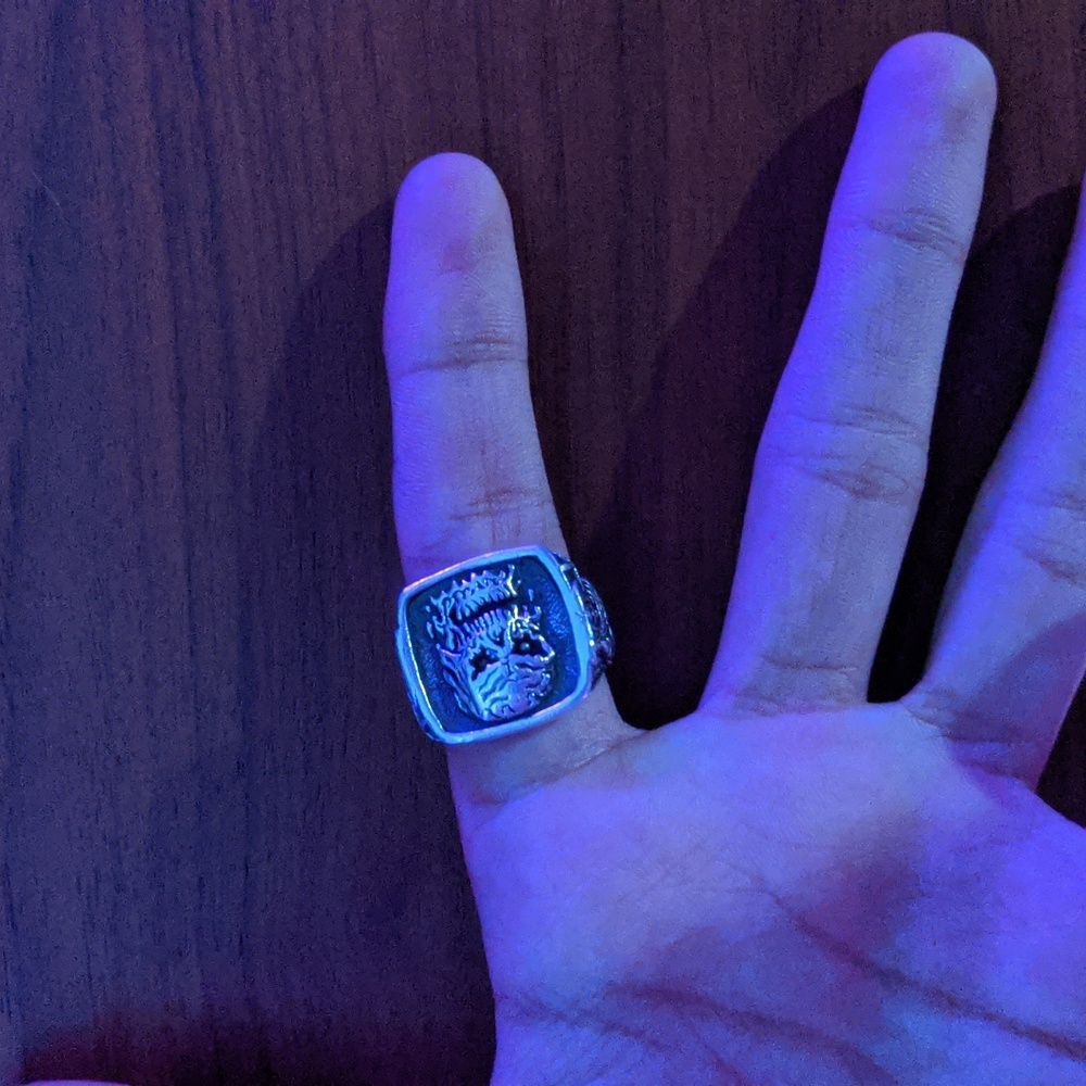 Liquiddeath water company solid silver ring